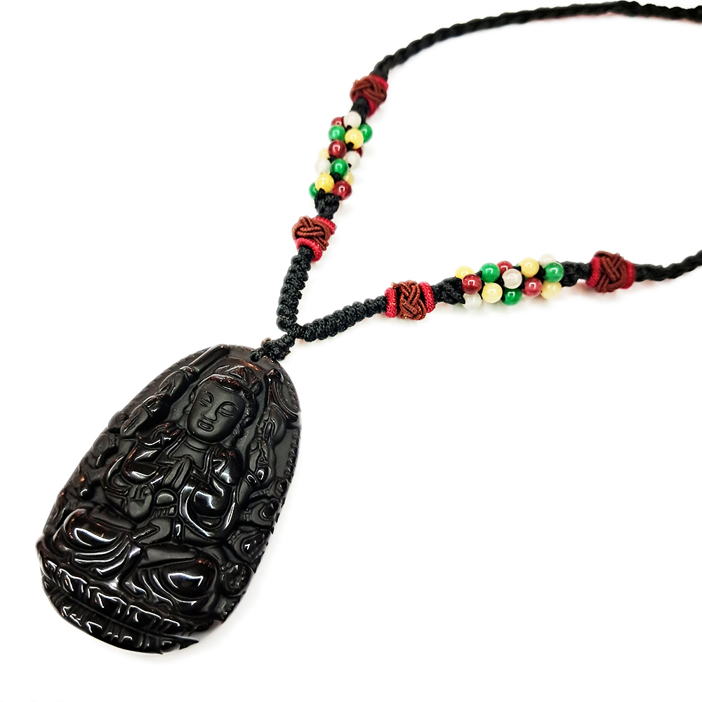 千手觀音{黑曜岩}中國結項鍊【十方】140678