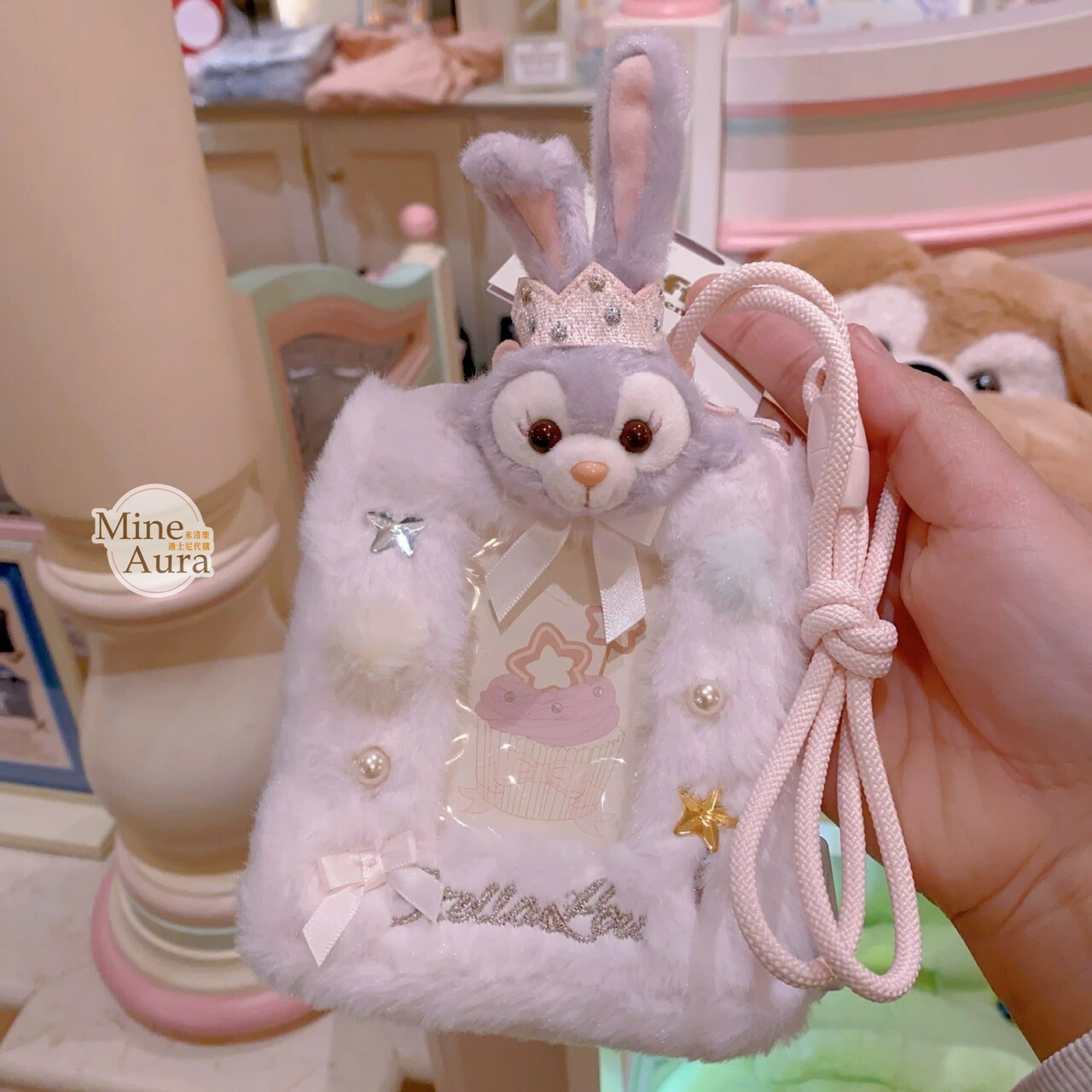 夢幻慶典系列 史黛拉露 星黛露 StellaLou 絨毛大頭 造型 掛繩 票卡夾 票卡包 -上海迪士尼樂園