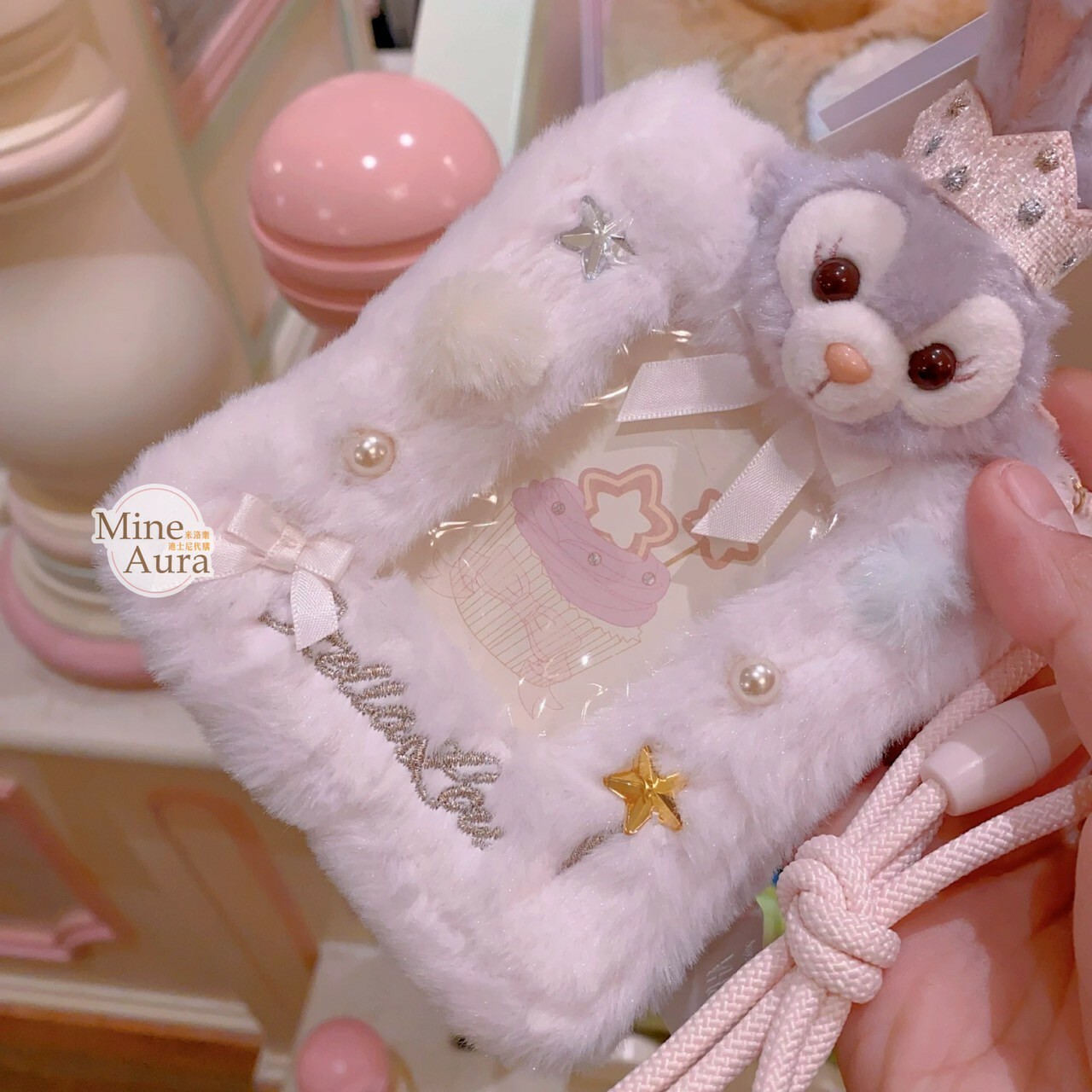 夢幻慶典系列 史黛拉露 星黛露 StellaLou 絨毛大頭 造型 掛繩 票卡夾 票卡包 -上海迪士尼樂園