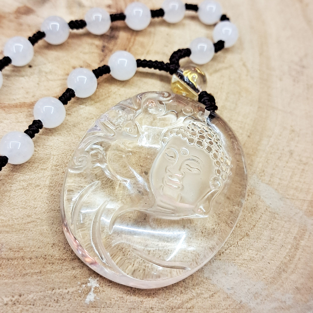 佛陀 水晶雕+白玉髓項鍊【十方】148743