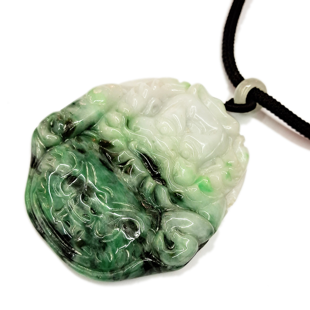 達摩祖師{花青三色}玉珮 中國結項鍊【十方】137024