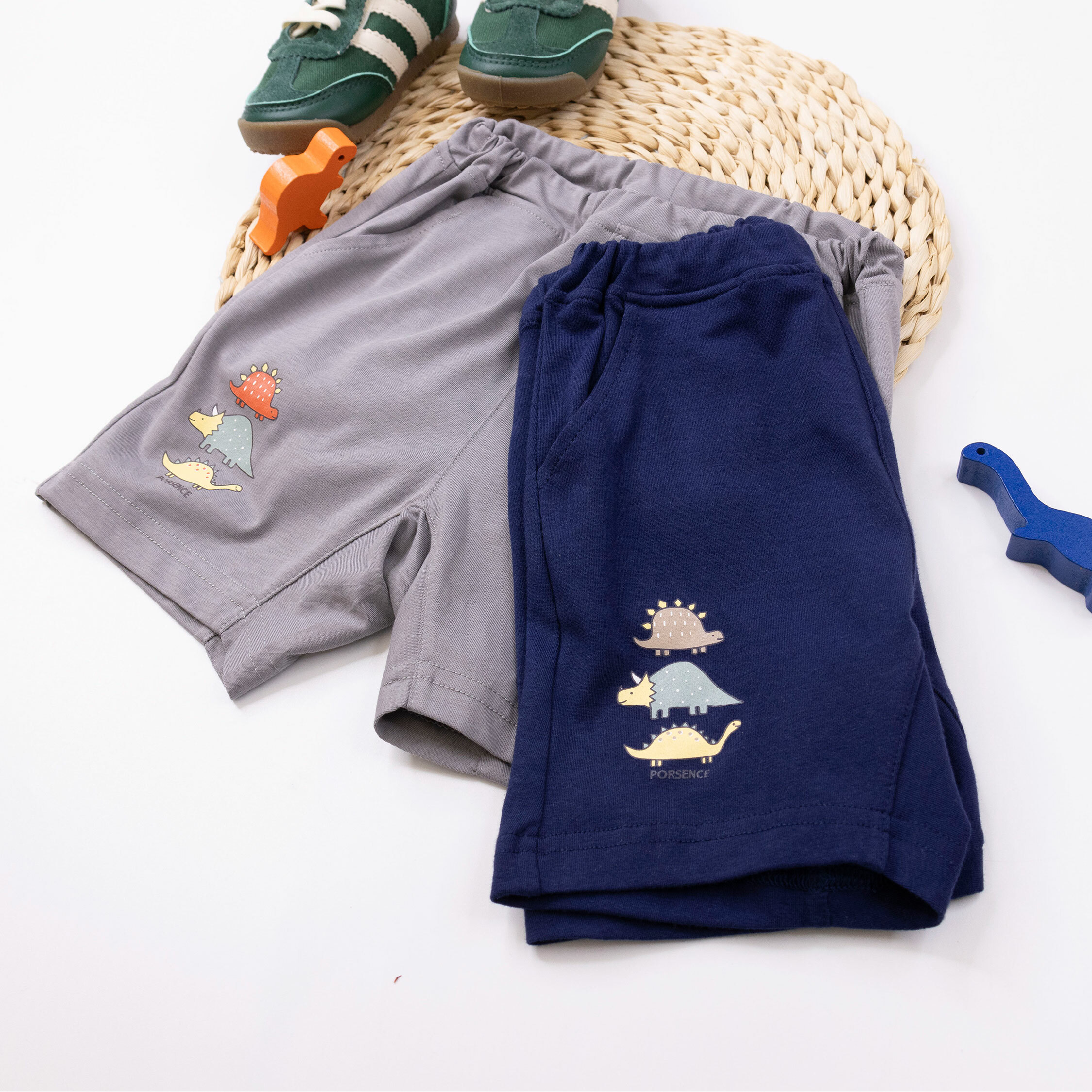 波紳士【12053】Q版手繪小恐龍短褲＊二色