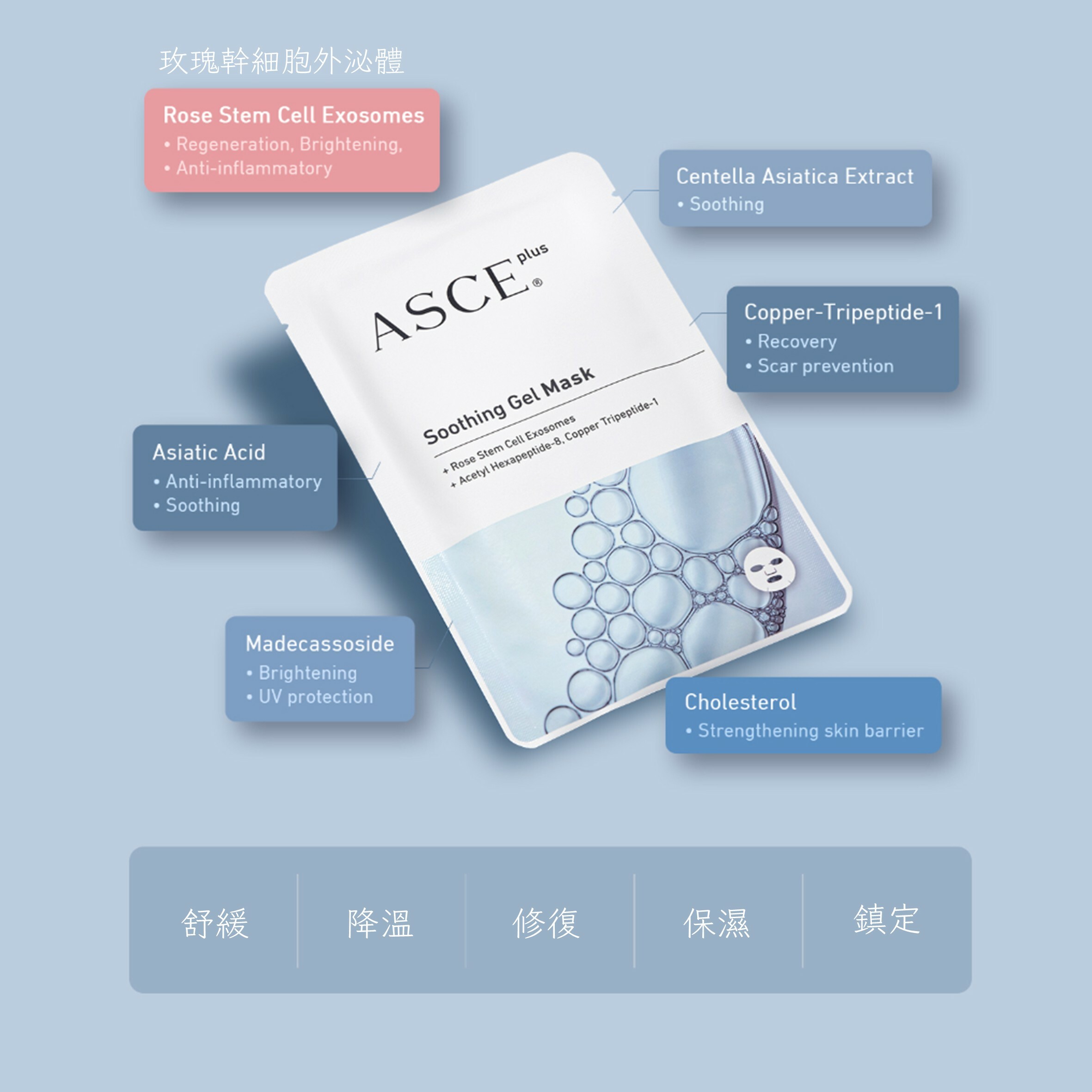ASCE Plus 外泌體修復舒緩面膜(三片裝)