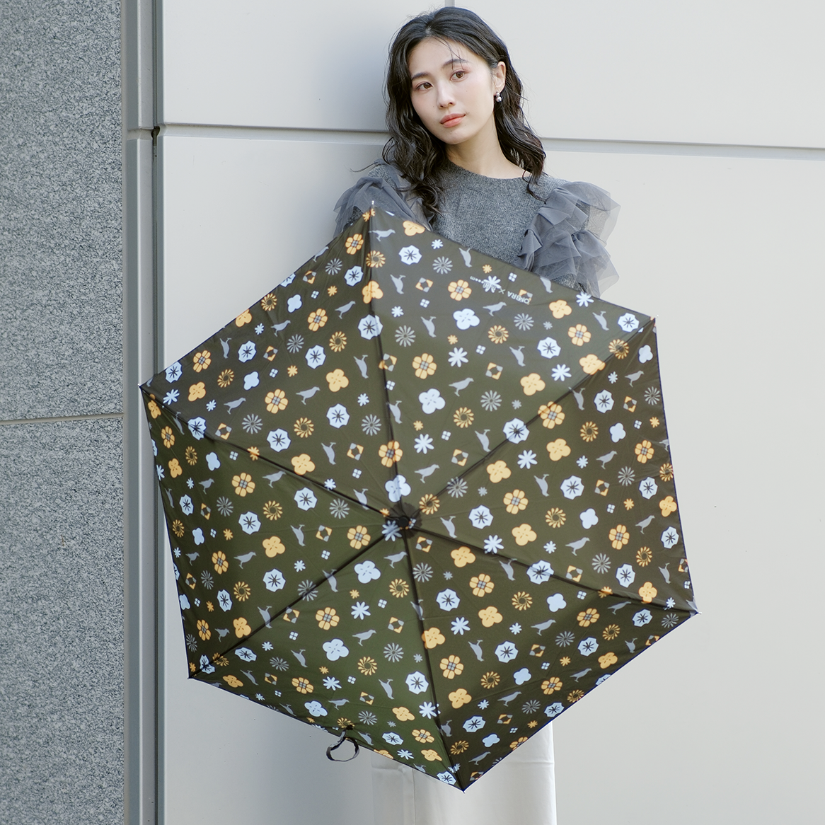 Titanium Light Folding Auto Umbrella/inblooom x OMBRA/Classic/Moss Green