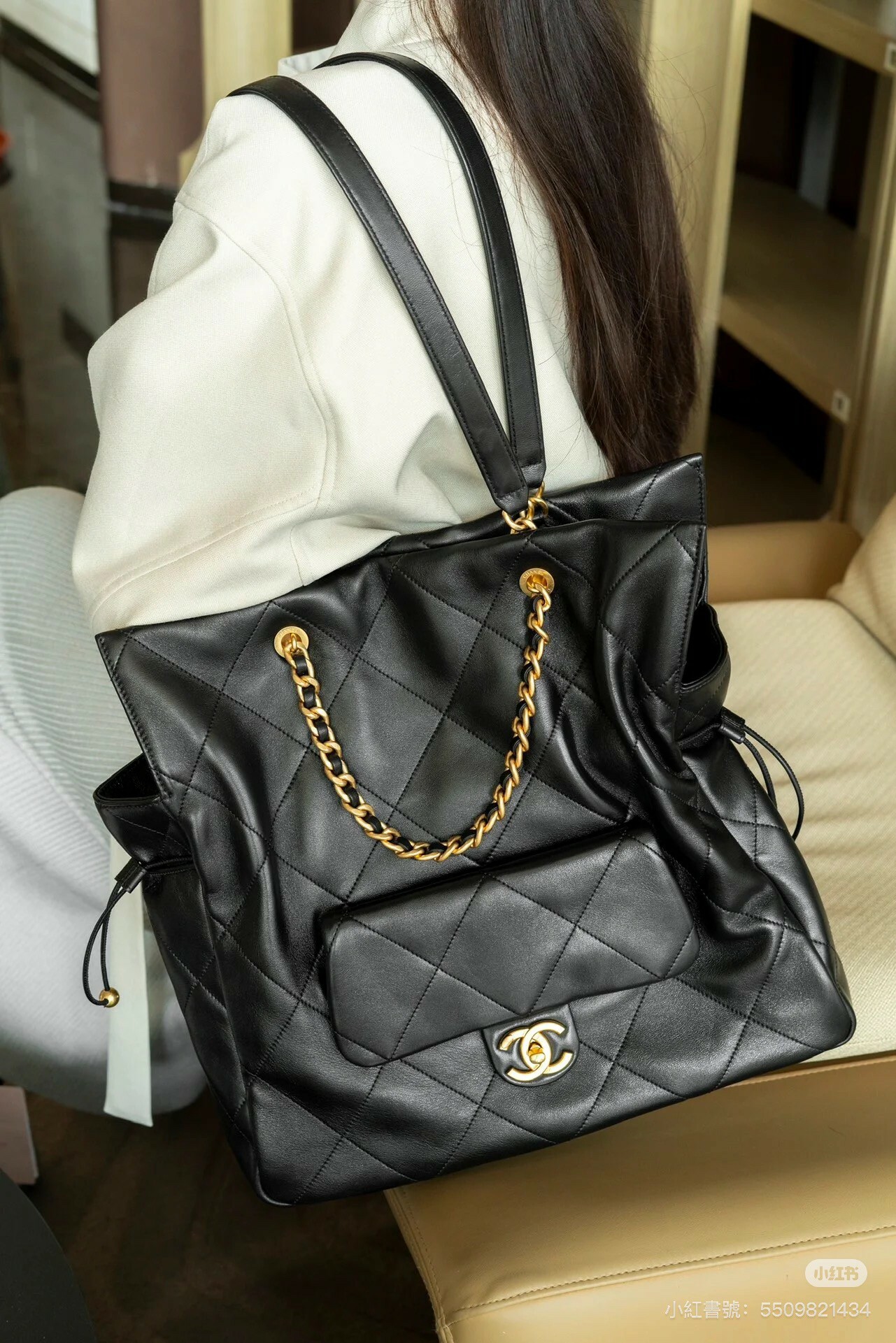 23056韓國羊皮小香風手提包