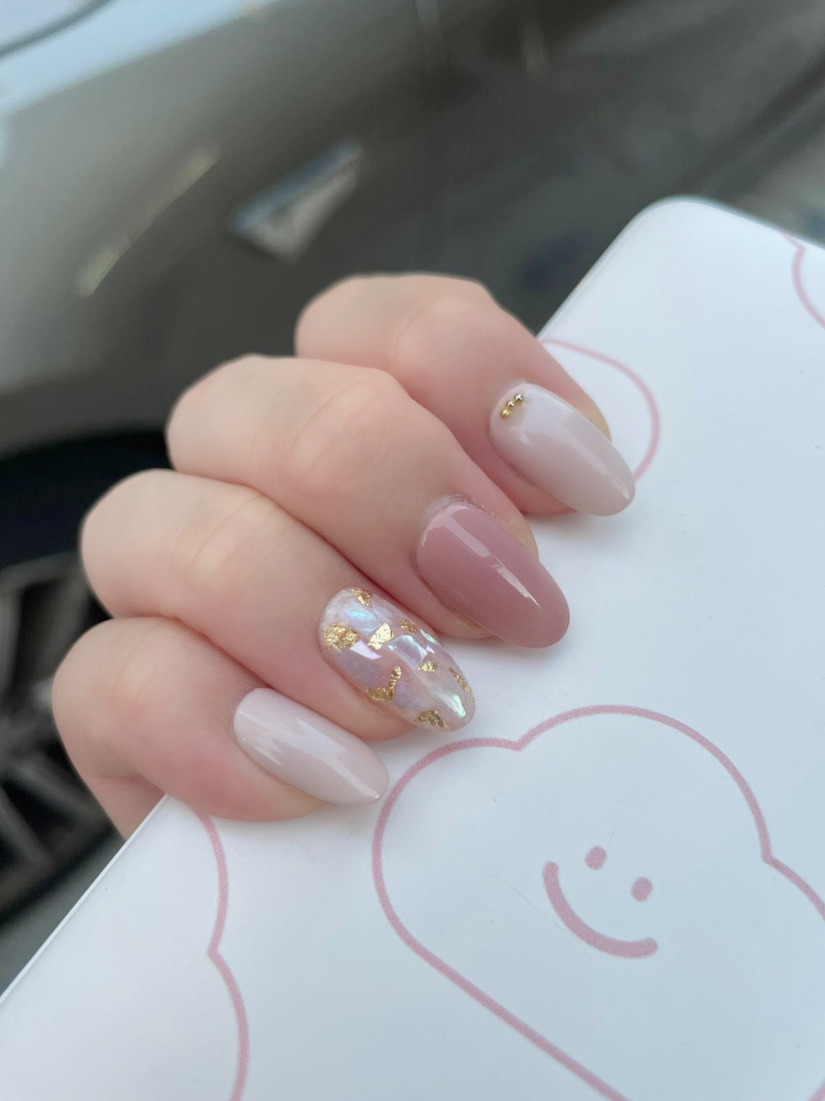 baby:nail ︳Pink Series。Ｍarble Pattern。Hand Drawn