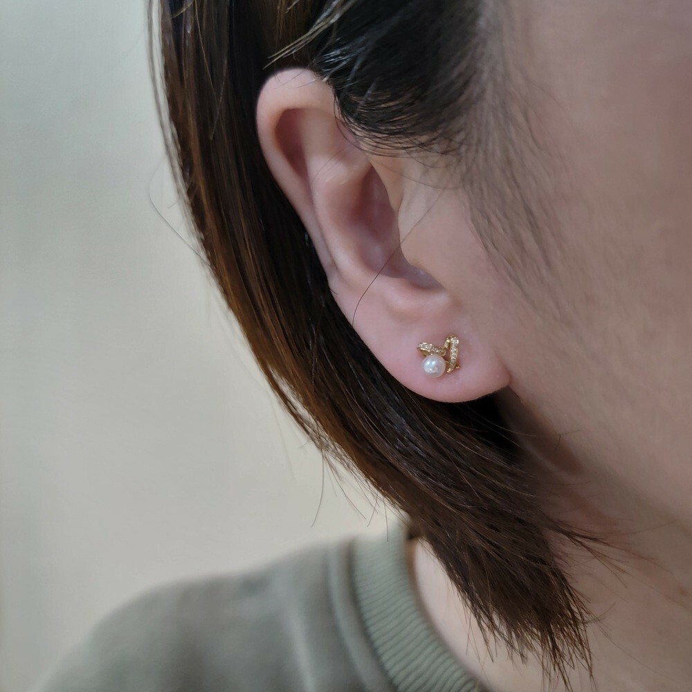 【me.luxe】K18擁愛珍珠耳環