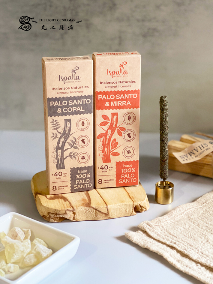 來自秘魯全天然、環境友善手工製作 Ispalla 聖木柯巴立香  聖木沒藥立香 - 光之薩滿