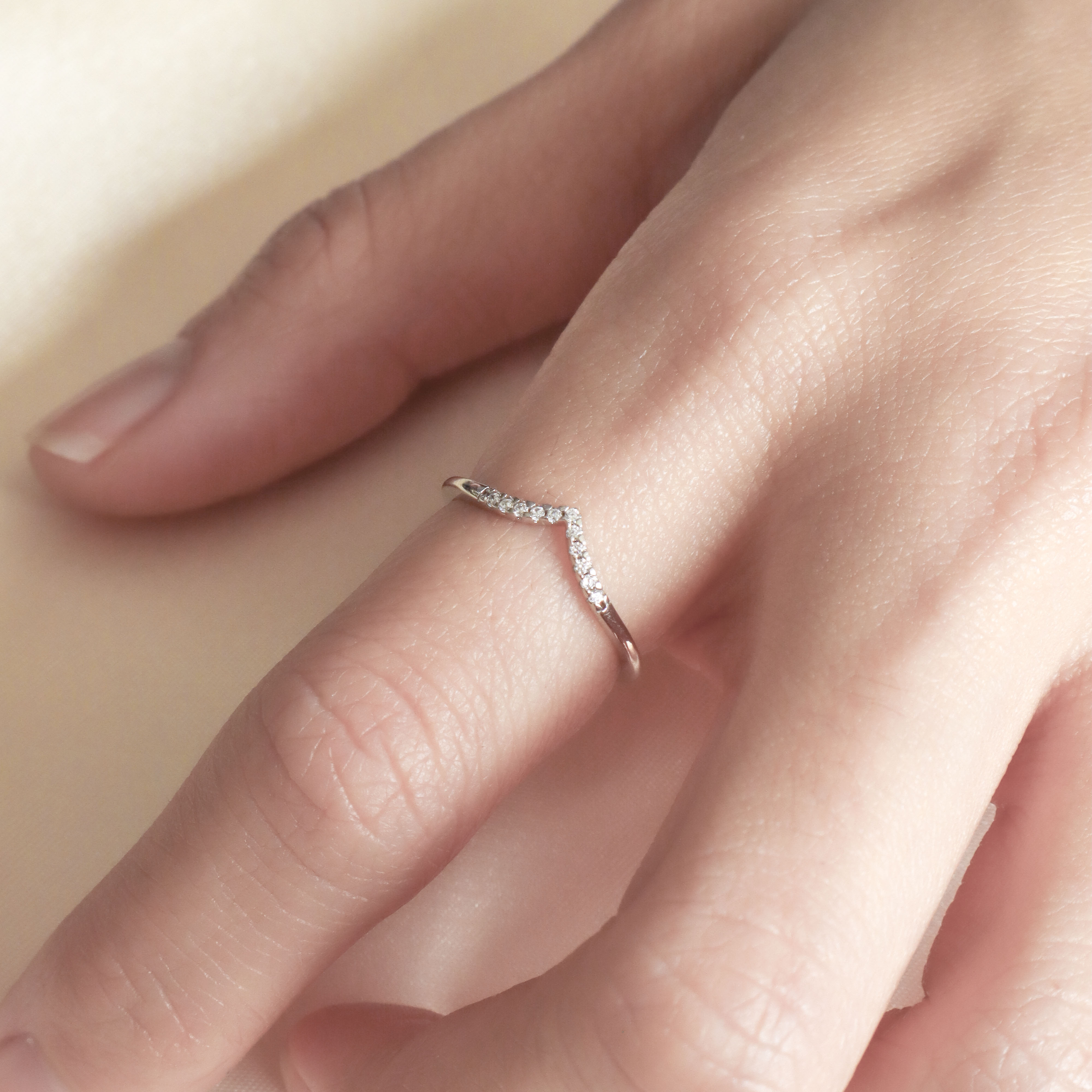 Silver/浪漫曲線排鑽戒指