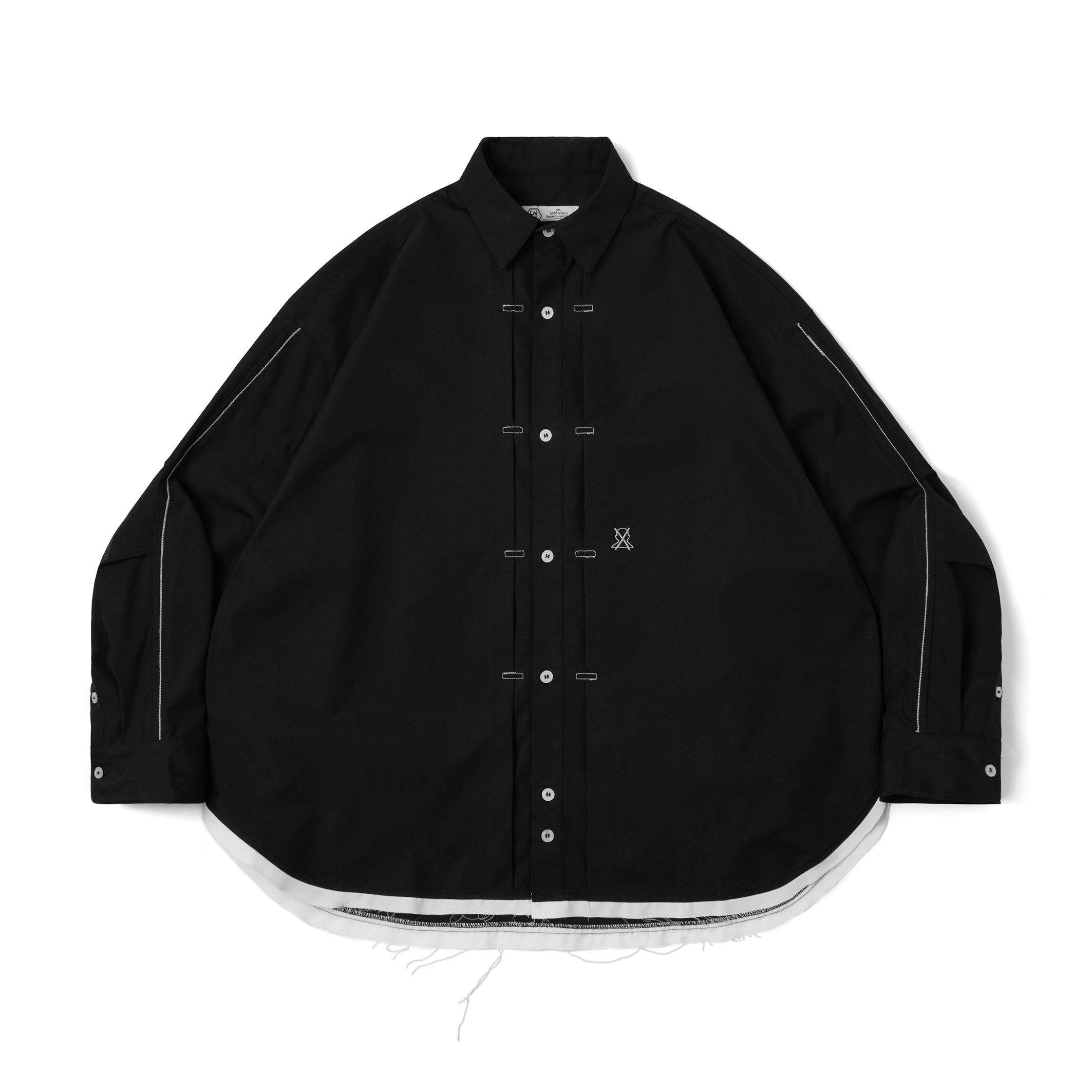 Wall of Sound - 5:43/“Dirge” Knife Pleats Layering Shirt - Black