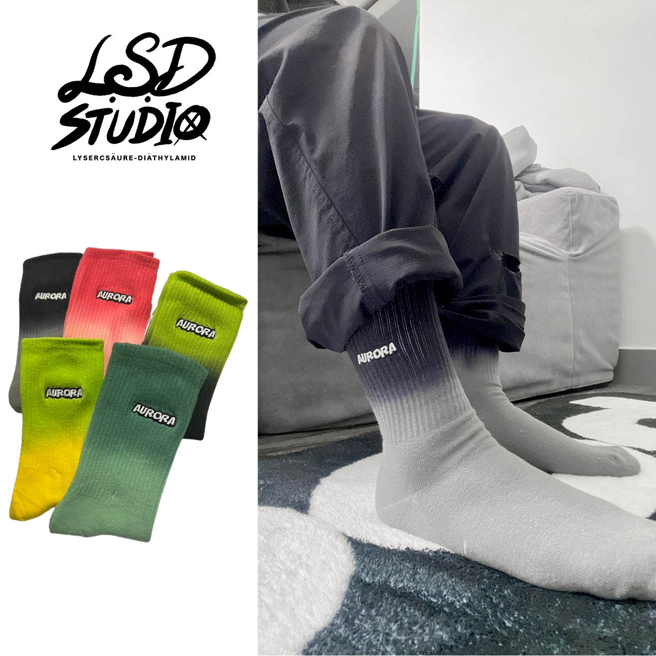 【SCZC003】漸層撞色刺繡設計長襪