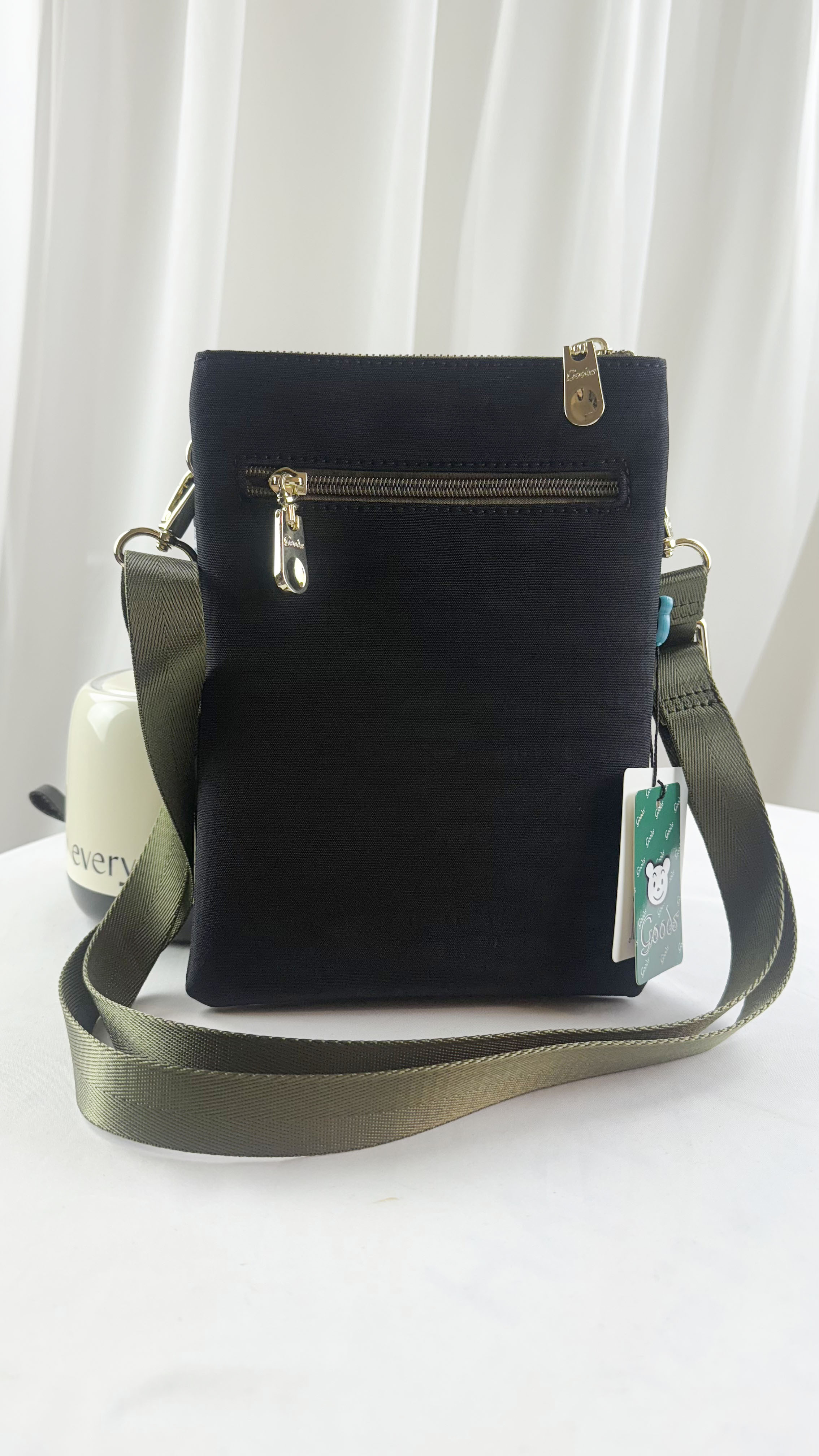 GOODS 提花綠雙層手機側背包 #2505-1