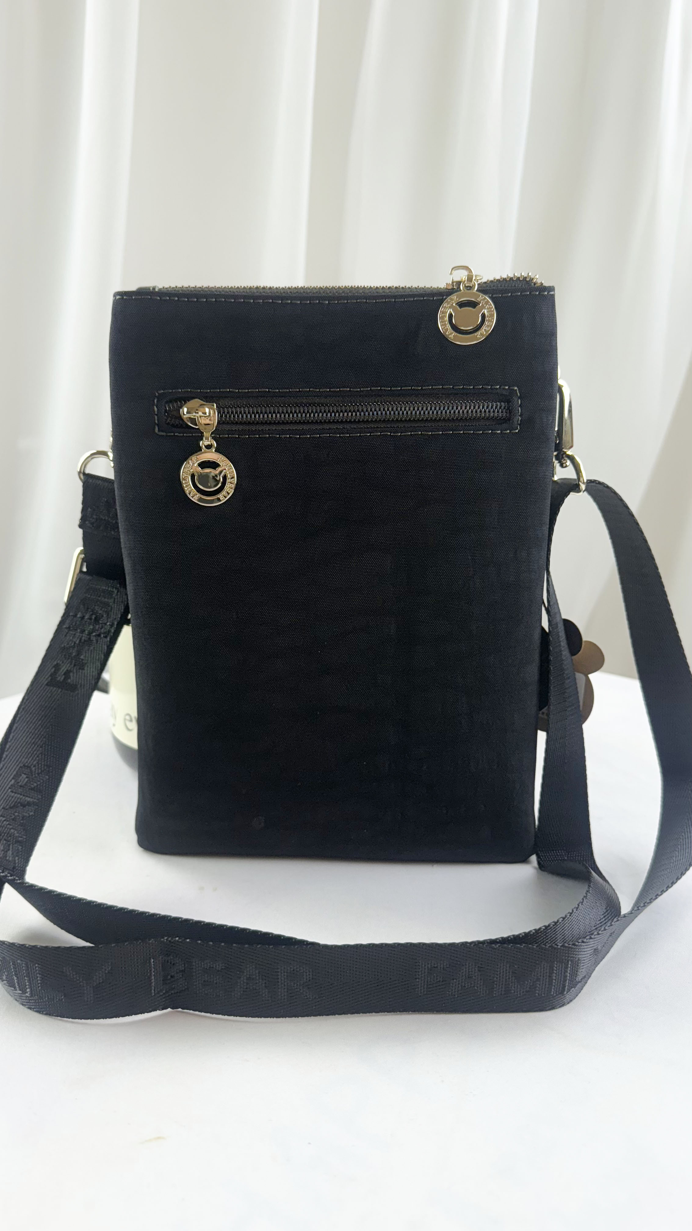 FamilyBear 墨綠圖騰防潑水雙層側背包 / 手機袋 #2505-1