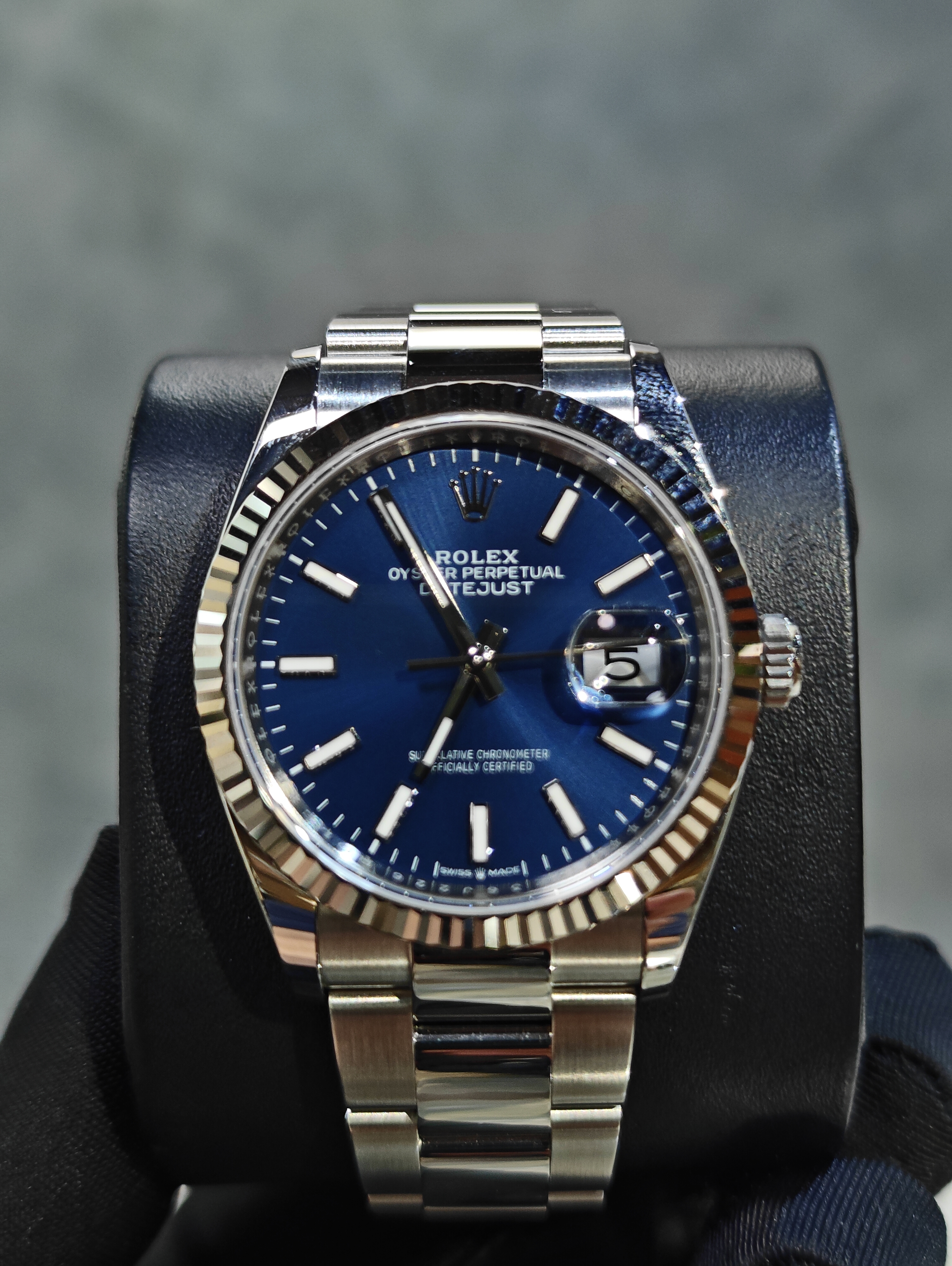 BRAND NEW ROLEX 126234 BLUE DATEJUST 36 WITH OYSTER STEEL STRAP