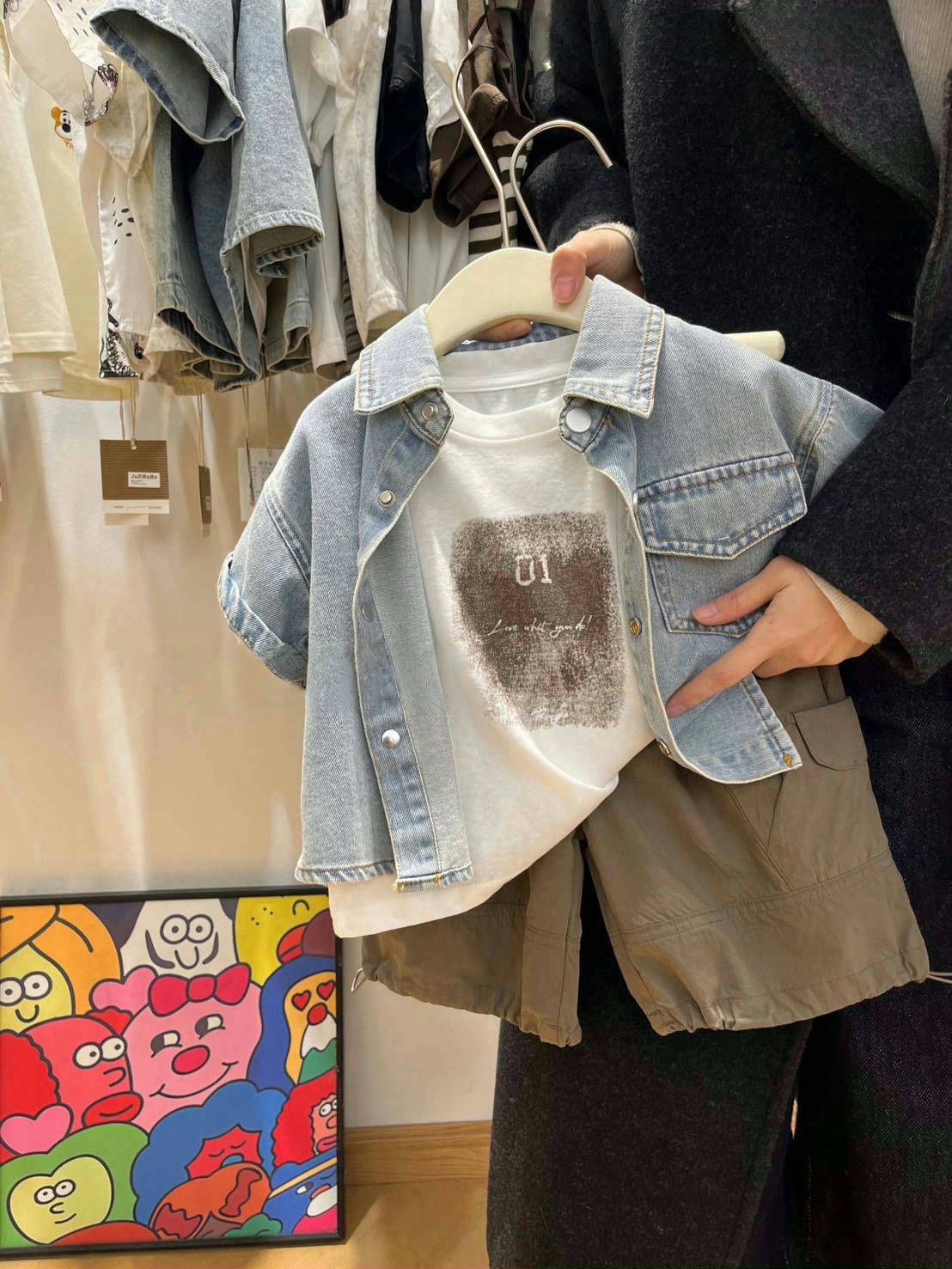 唐老鴨牛仔襯衫