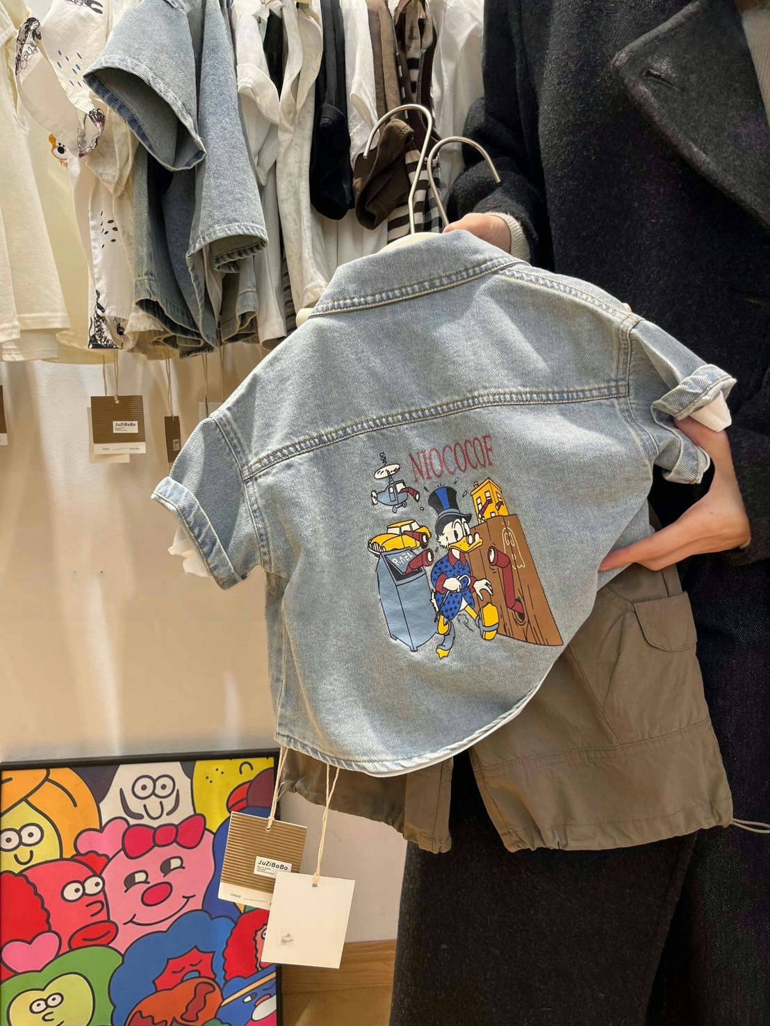 唐老鴨牛仔襯衫