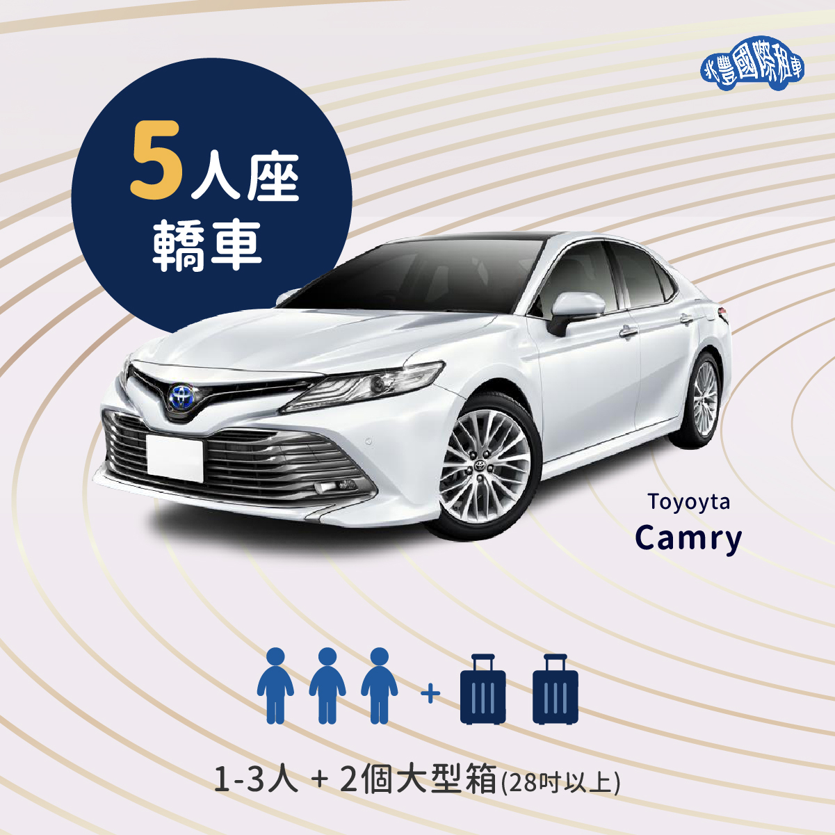 新竹到桃園機場接送車款選擇：5人座轎車