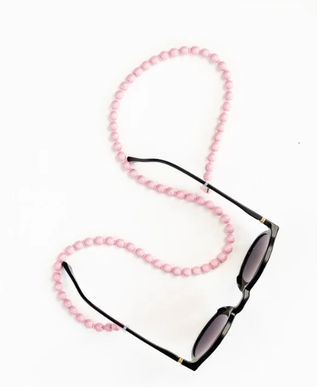 ina.seifart German hand made natural  non-toxic rose pink wooden bead  glasses chain