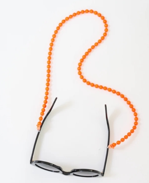 ina.seifart German hand made natural  non-toxic orange wooden bead  glasses chain