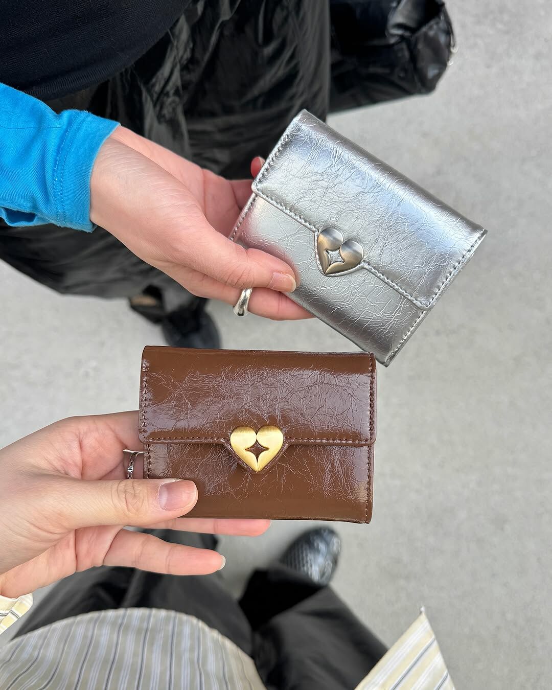 🇰🇷 fennec HEARTY FLAP WALLET 愛心釦 卡夾 鈔票夾 翻蓋皮夾 皺紋牛皮 / 預購