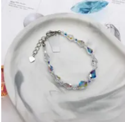 [S] GEMZ & CO RCS BRACELET 12M,CRYSTAL AB DROP BEAD, BR-105 (Z190)