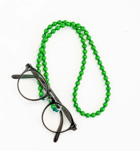 ina.seifart German hand made natural  non-toxic green wooden bead  glasses chain