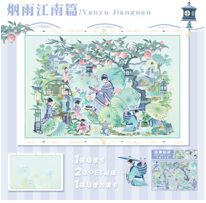 3D立体微缩场景贴纸 复古系列  78-81