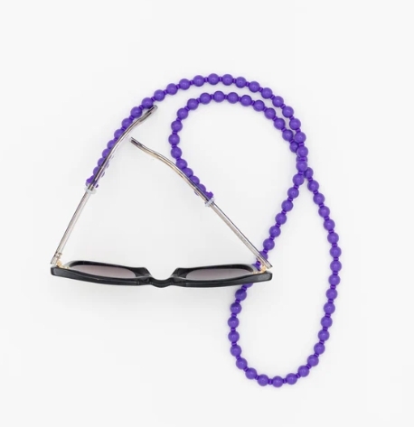 ina.seifart German hand made natural  non-toxic purple wooden bead  glasses chain