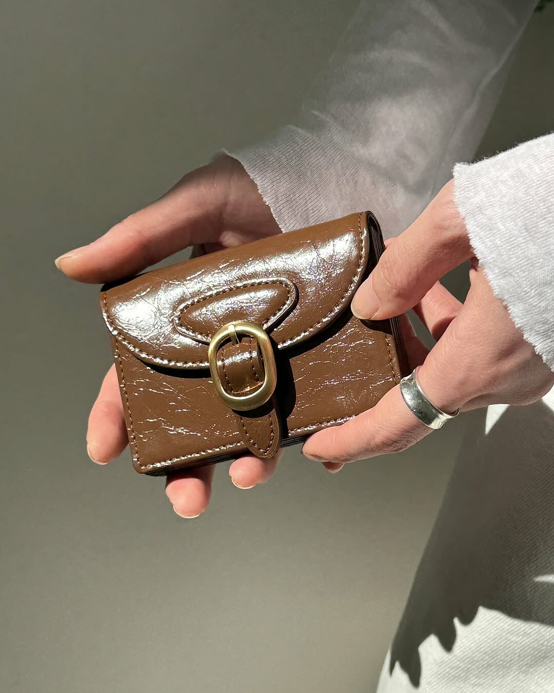 🇰🇷 fennec BIBI ACCORDION POCKET 金屬釦 鎖扣 風琴夾 卡夾 錢包 皺紋牛皮 / 預購