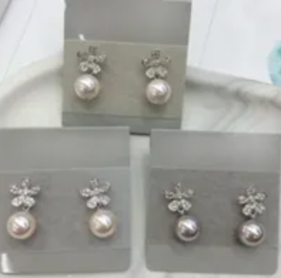 [S] GEMZ & CO RCS EARRINGS 10M,CREAMROSE PEARL, EA-110 (Z194)