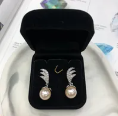 [S] GEMZ & CO RCS EARRINGS 10M,CREAMROSE PEARL, EA-107 (Z196)