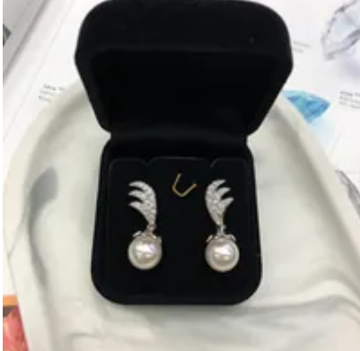 [S] GEMZ & CO RCS EARRINGS 10M,WHITE PEARL, EA-109 (Z198)