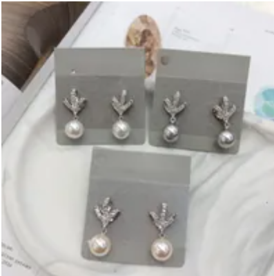 [S] GEMZ & CO RCS EARRINGS 10M,CREAMROSE PEARL, EA-113 (Z199)