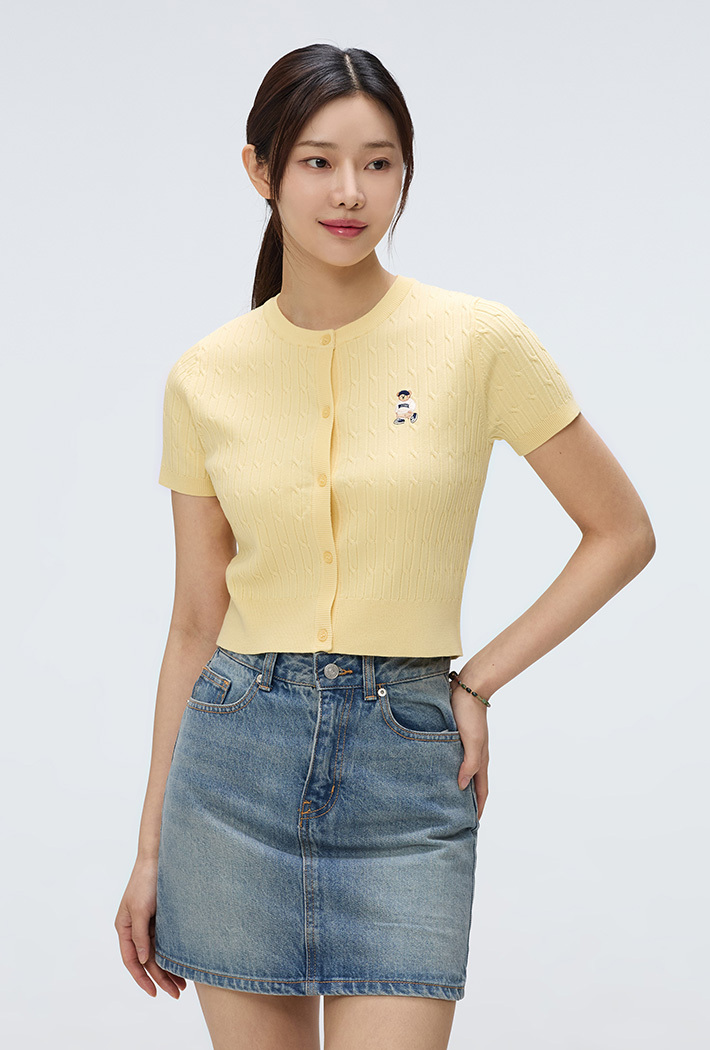 【現貨】【SPAO】Cable Cropped Cardigan