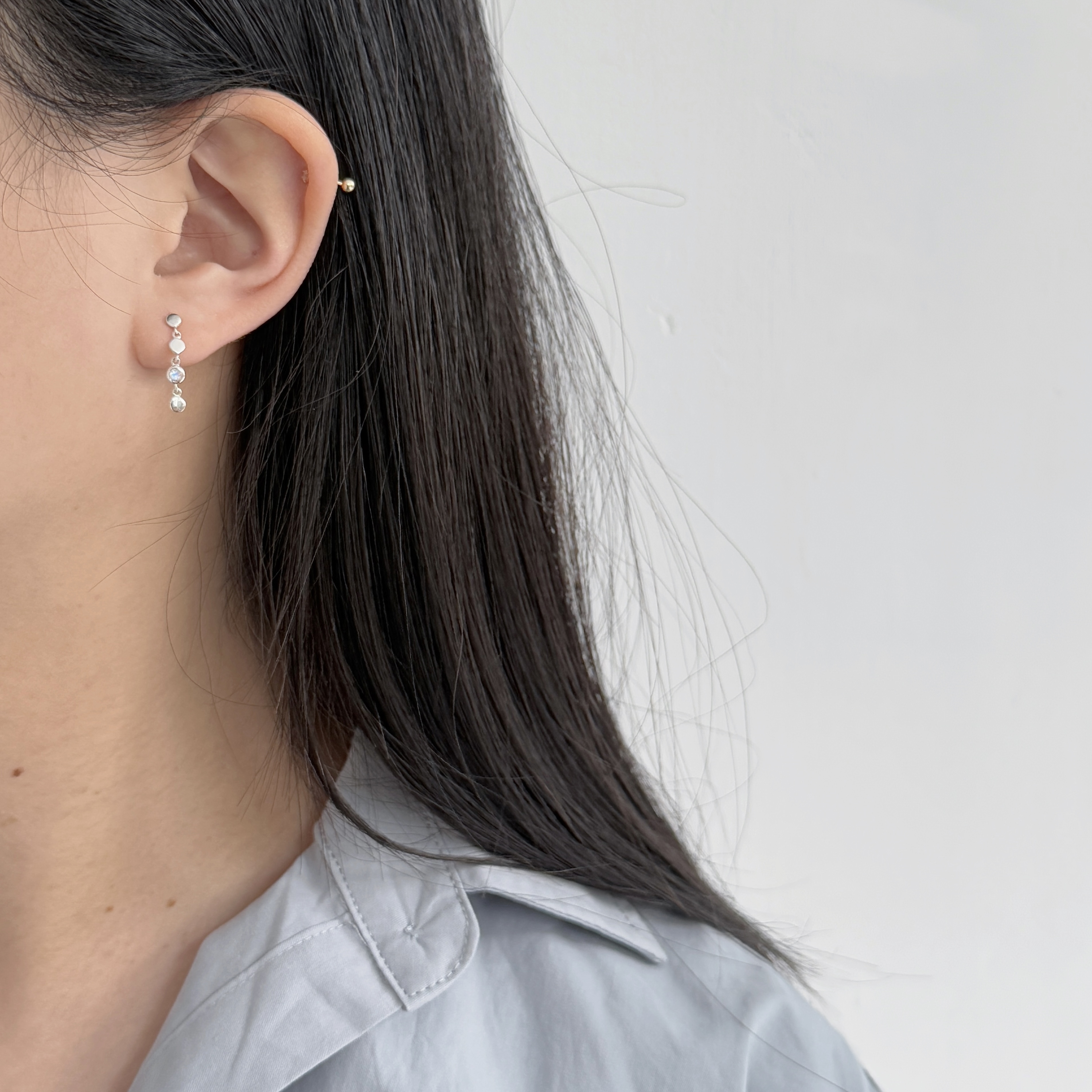 HaloFlow月光石耳環