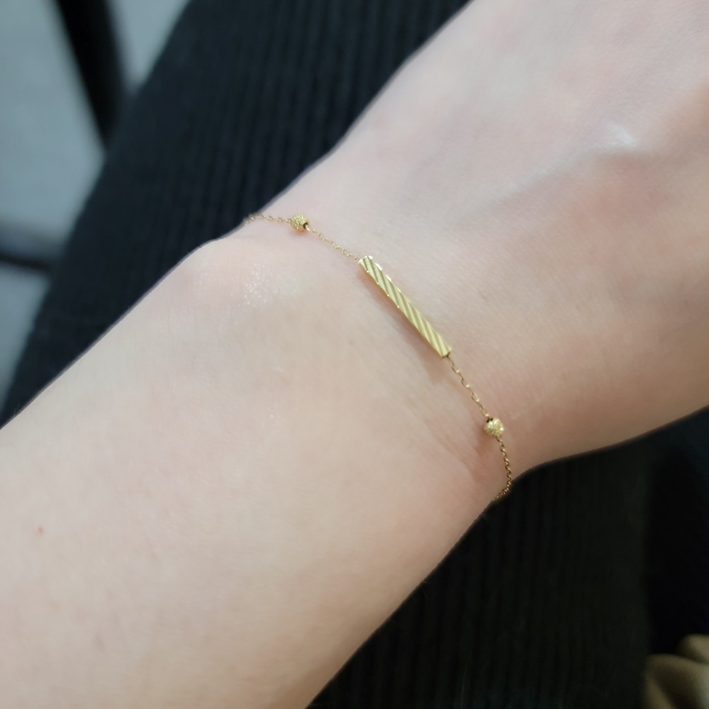 【me.luxe】K18滑動平衡木金球手鍊