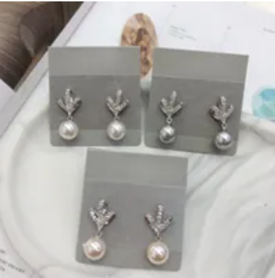 [S] GEMZ & CO RCS EARRINGS 10M,LIGHT GREY PEARL, EA-114 (Z200)
