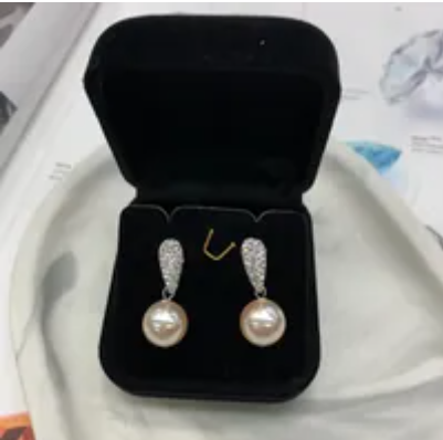 [S] GEMZ & CO RCS EARRINGS 10M,CREAMROSE PEARL, EA-136 (Z208)