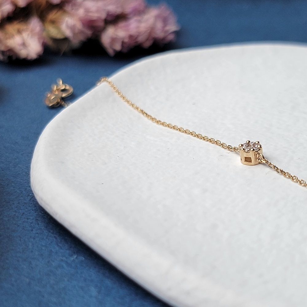 【me.luxe】K18拼花5分鑽石手鍊-黃K/白K