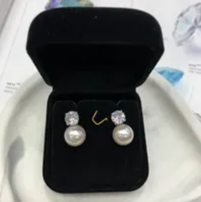 [S] GEMZ & CO RCS EARRINGS 10M,WHITE PEARL, EA-141 (Z211)