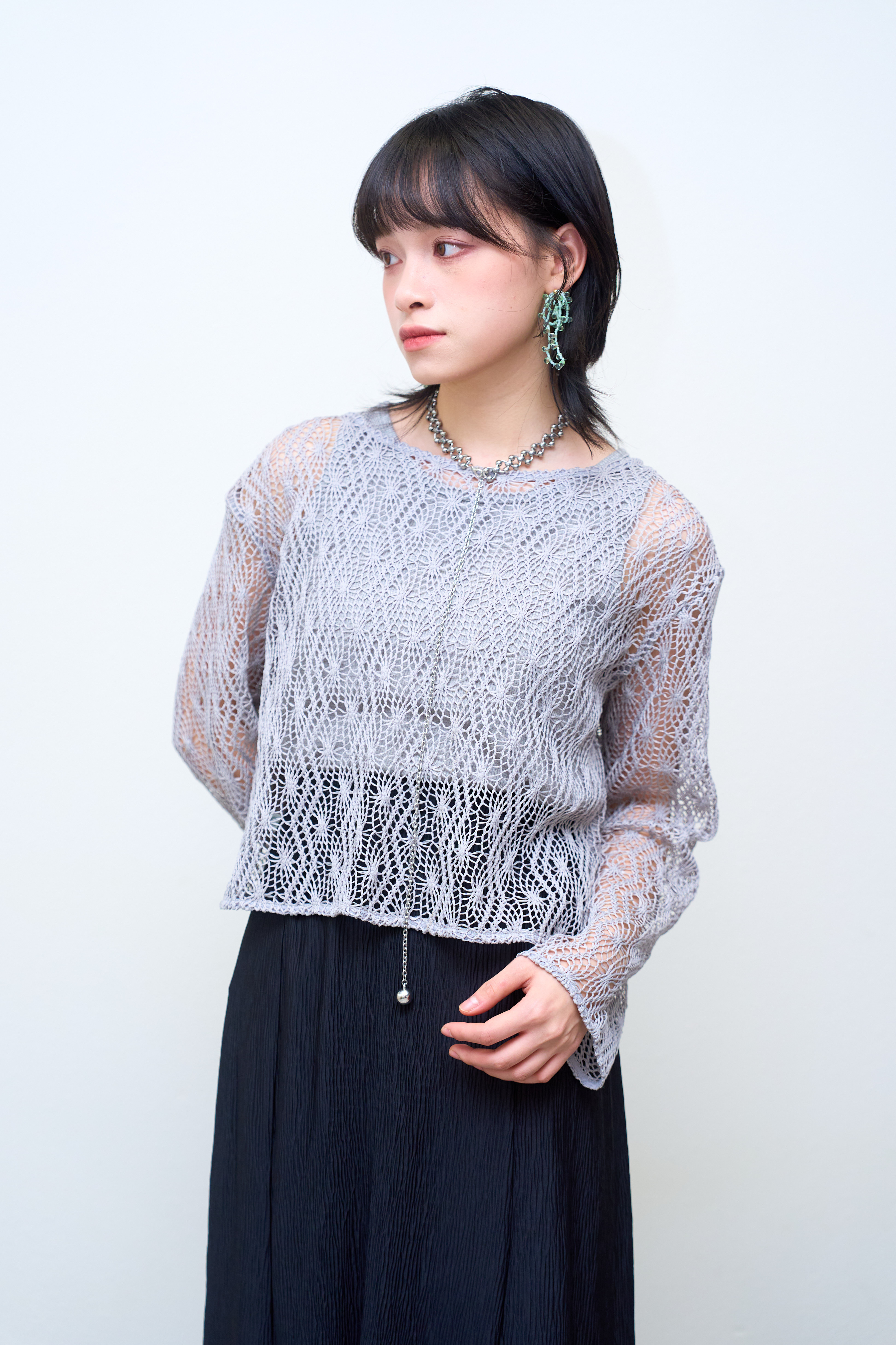 縷空微喇叭袖上衣- BL51517