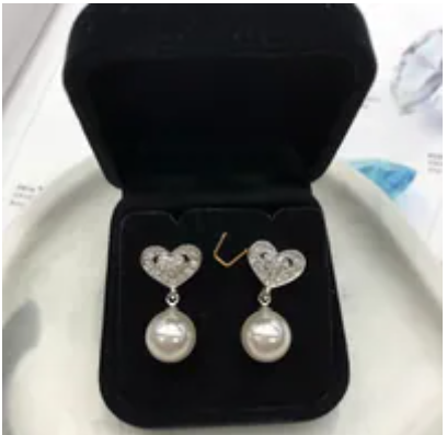 [S] GEMZ & CO RCS EARRINGS 10M,WHITE PEARL, EA-117 (Z217)