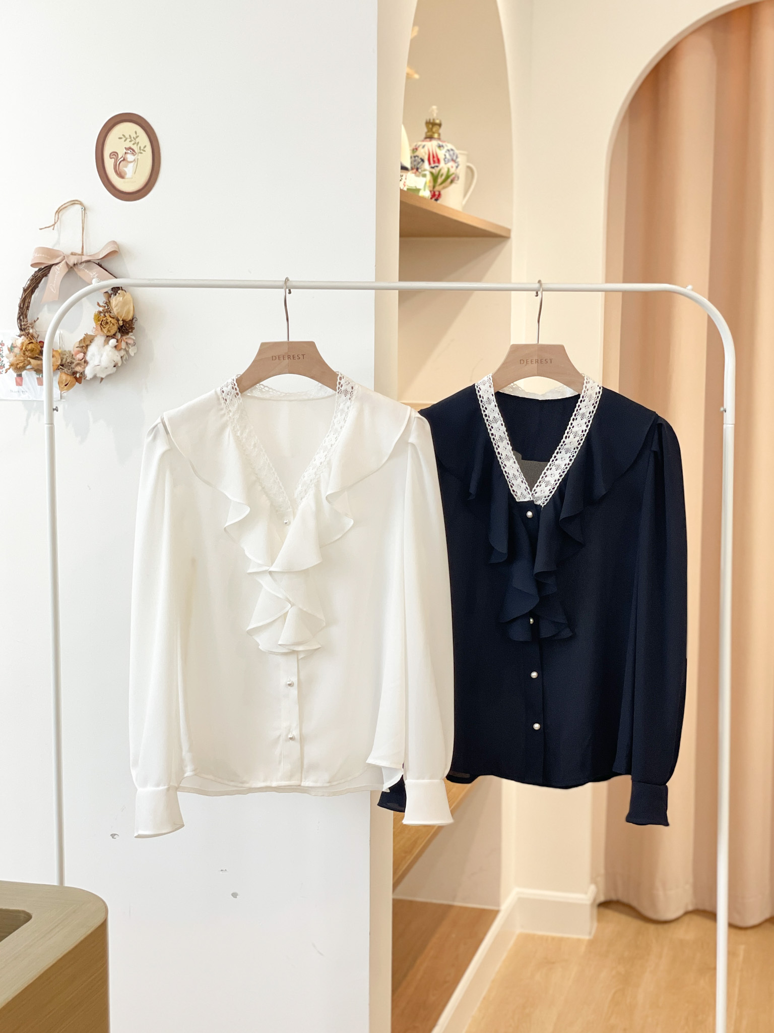 T1248 Cosette Lace Chiffon Blouse