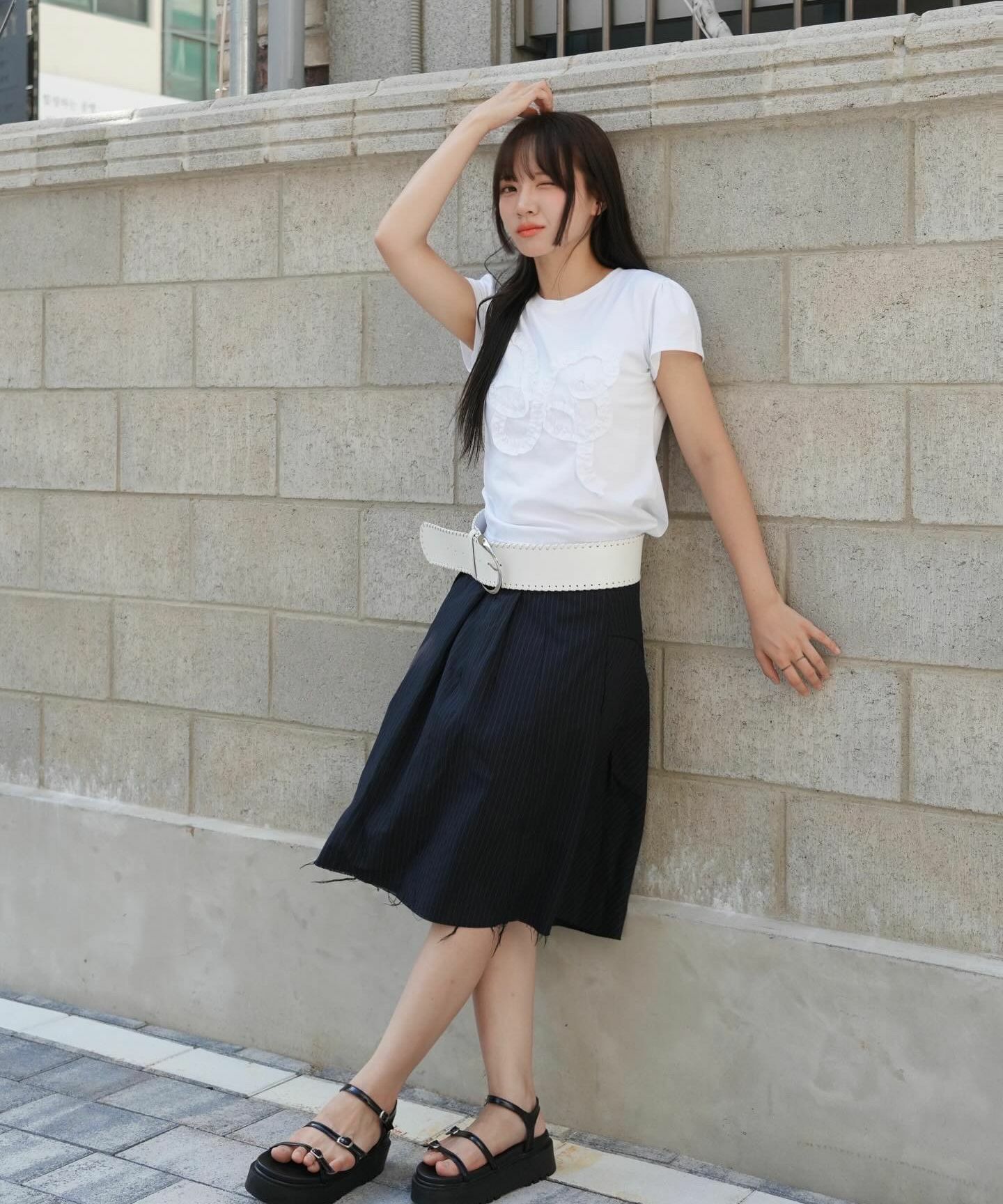 シヌーン★Butterfly Frill T-Shirts★バタフライ フリルTシャツ SINOON