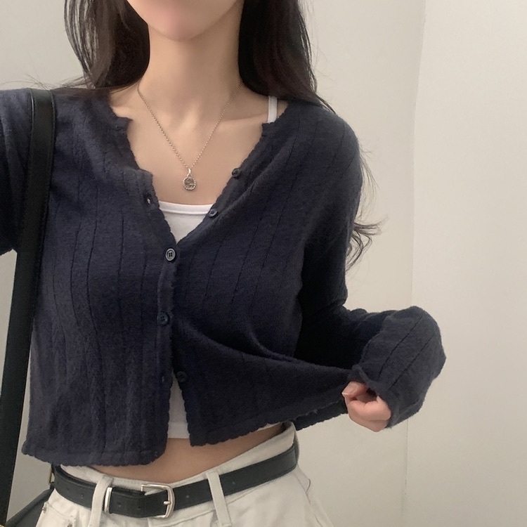 【優惠預訂】韓國縷空花紋針織外套（7色）