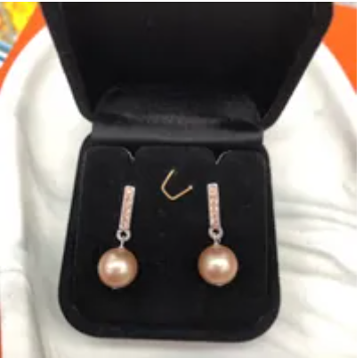 [S] GEMZ & CO RCS EARRINGS,POWDER ALMOND PEARL, EA-151 (Z230)