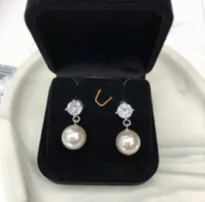 [S] GEMZ & CO RCS EARRINGS,WHITE PEARL, EA-101 (Z232)