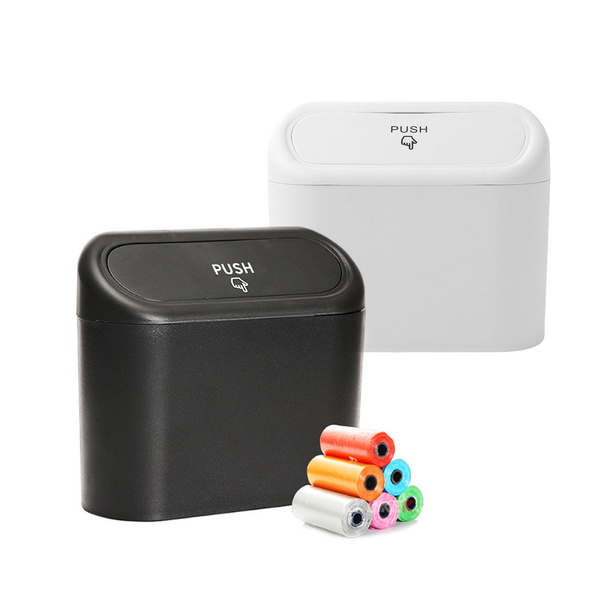 車用垃圾桶 D款 + 專用垃圾袋5捲