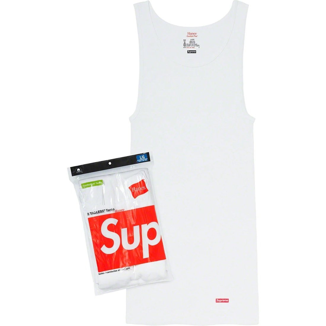 Supreme Hanes Tagless Tank Box Logo 素面 內搭 背心 一包三件 2色 現貨