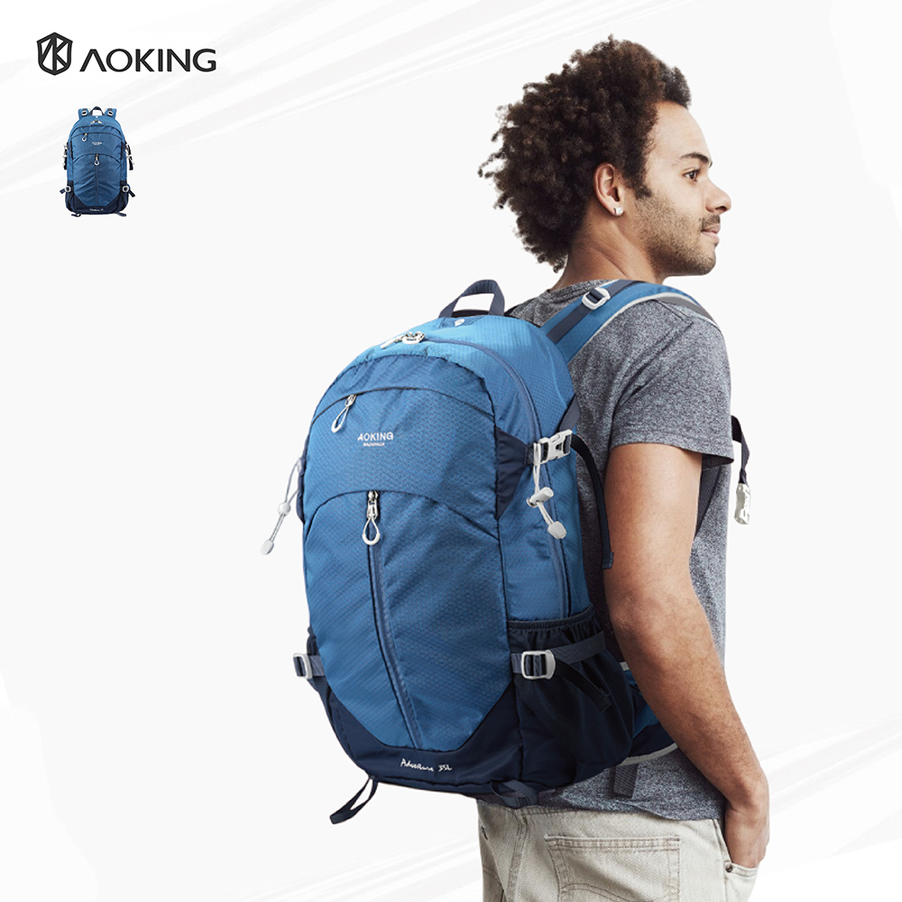 AOKING 野趣包 容量35L 透氣網架 快取隔層 防潑水材質 寶石藍